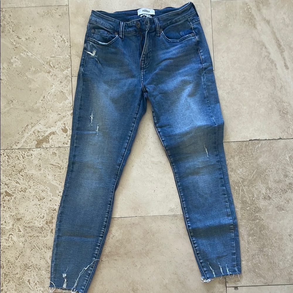 Pistola Blue Distressed Skinny Jeans
